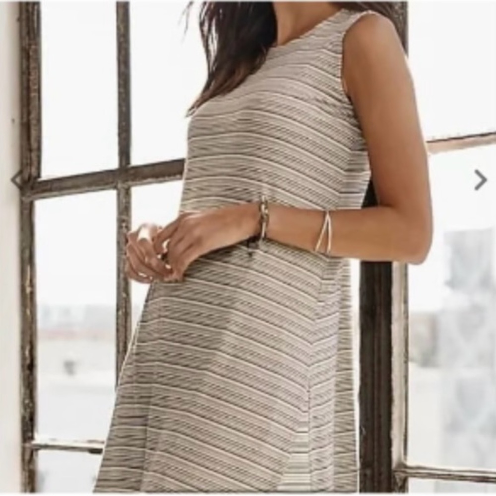 J. Jill Wearever Collection Casual Brown Striped Sleeveless Tank Shift Dress XL